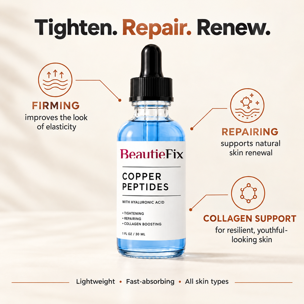 Copper Peptide Serum benefits: firming, repairing, collagen support